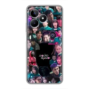 Чехол Гра в кальмара для Realme C53 (Коллаж Игра кальмара)