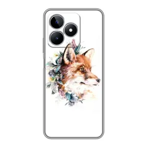 Чохли з картинкою Лисичка для Realme C53 (VPrint) (Лиса в квітах)