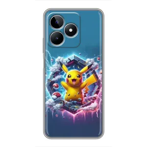Чохол з Пікачу на Realme C53 (Лого Пікачу)