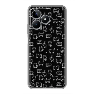 Чохол з принтом для Realme C53 (AlphaPrint) Модні коти (Маленькі котики)
