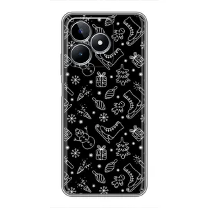 Новогодние, Праздничные Чехлы для Realme C53 - 2024 год (Новогодний фон)
