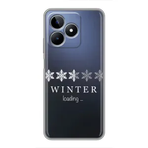 Зимние Чехлы для РЕалми С53 - прозрачный фон (Winter loading)