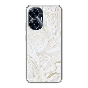 Мраморный чехол на Realme C55 (VPrint) (Белый мрамор)