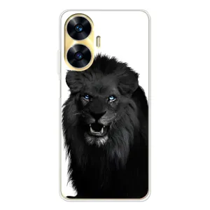 Чохли з картинкою животних Realme C55 (Чорний ЛЕВ)