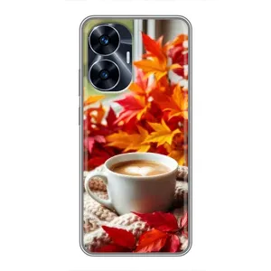 Чехол с уникальным дизайном «Осень с кофе» для Realme C55