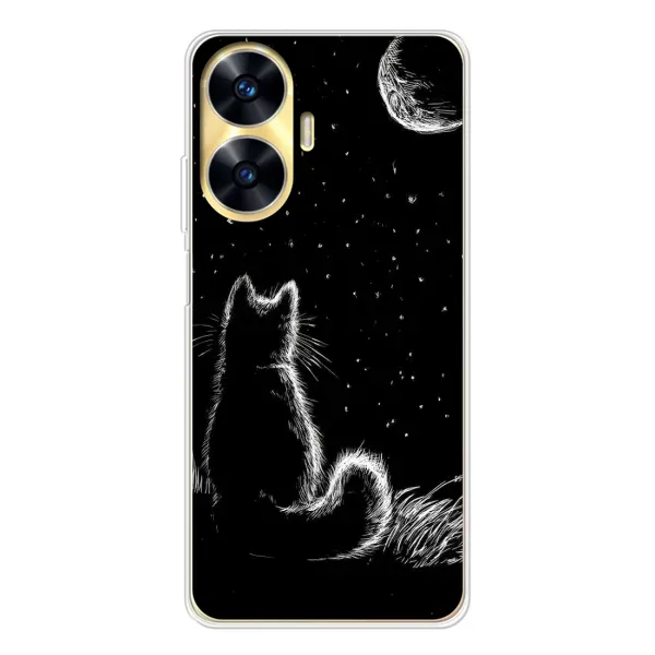 Чохол з принтом «Котик і місяць» для Realme C55
