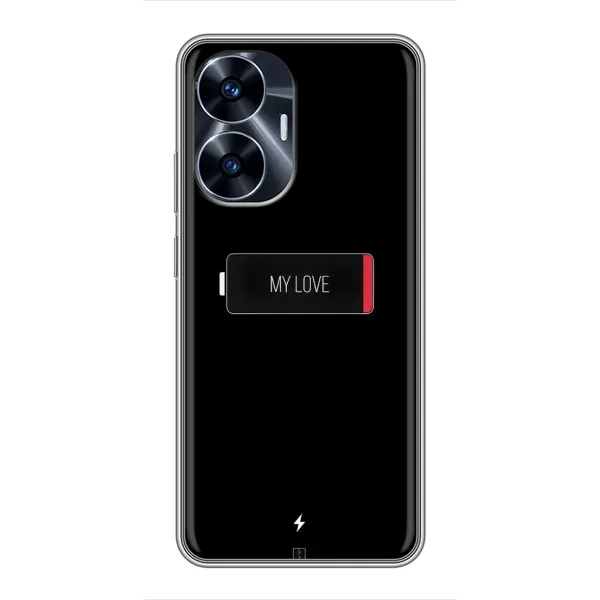 Чехол с принтом «Love battery» для Realme C55 Чехол с принтом «Love battery» для Realme C55