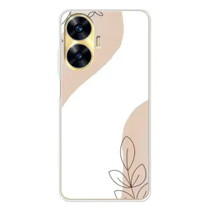 Силконовий чохол з принтом в квітах на Realme C55 (Нюдова гілочка абстракція)