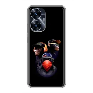 Чехол с Обезьянами Realme C55 - (AlphaPrint) (Три обезьяны)
