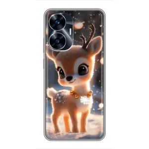 Яскравий чохол для Realme C55 з Зимові Оленята (Оленятко)