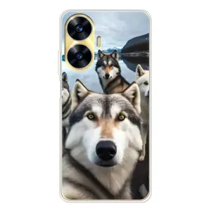Чехол с Хаски для Realme C55 - (AlphaPrint) (Селфи ХАски)
