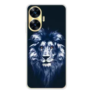 Чехол со Львом для Realme C55 (VPrint) (Синий Лев)
