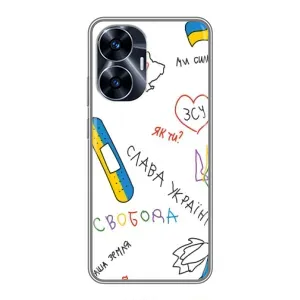 Чехлы Доброго вечора, ми за України для Реалми С55 (AlphaPrint) (Стикер)