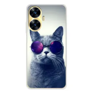Чехол с принтом для Realme C55 (AlphaPrint) Модные коты (Стильный кот)