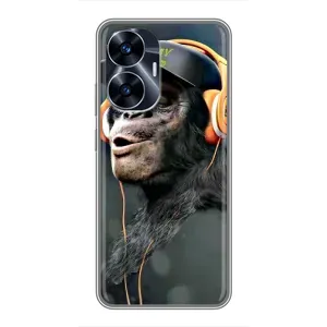 Чехол с Обезьянами Realme C55 - (AlphaPrint) (В наушниках)