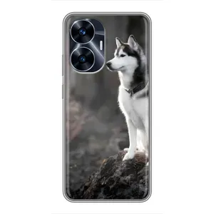Чехол с Хаски для Realme C55 - (AlphaPrint) (Верный пес)