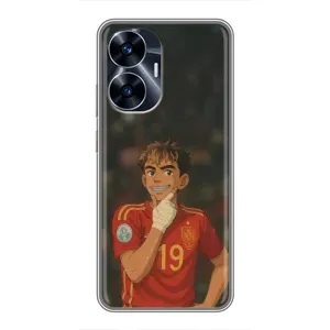 Чехол с футболистом Ламин Ямаль Realme C55 (Ямаль аниме)