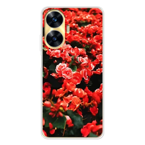Чехол с принтом «Цветы красные» для Realme C56