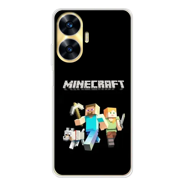 Чехол с принтом «герои Minecraft» для Realme C56