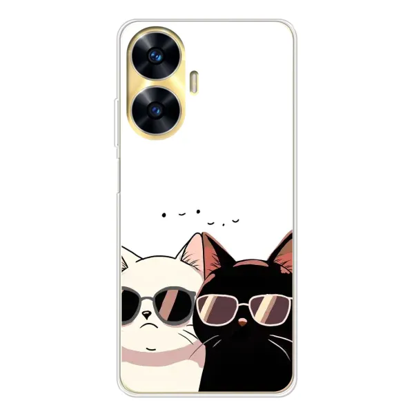 Чохол з принтом «Коти в окулярах» для Realme C56