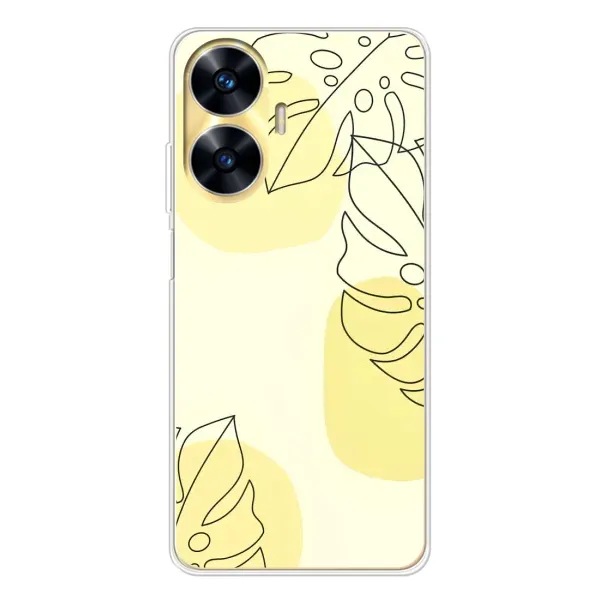 Чехол с принтом «Желтая монстера арт» для Realme C56 Чехол с принтом «Желтая монстера арт» для Realme C56