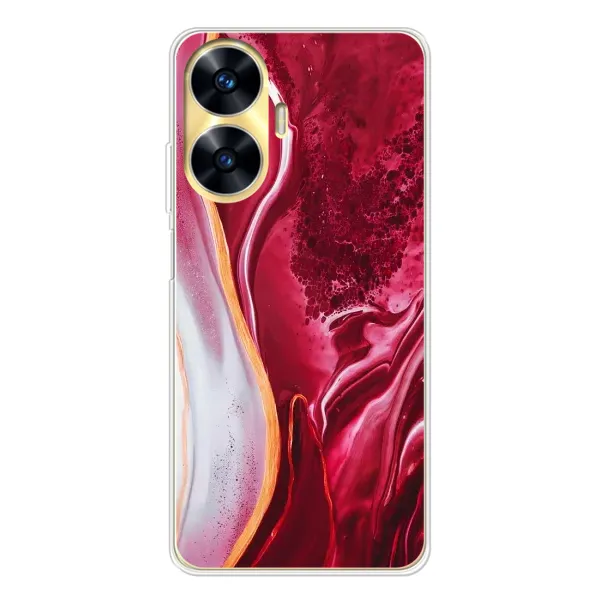 Чохол з принтом «Мрамор червоний» для Realme C56