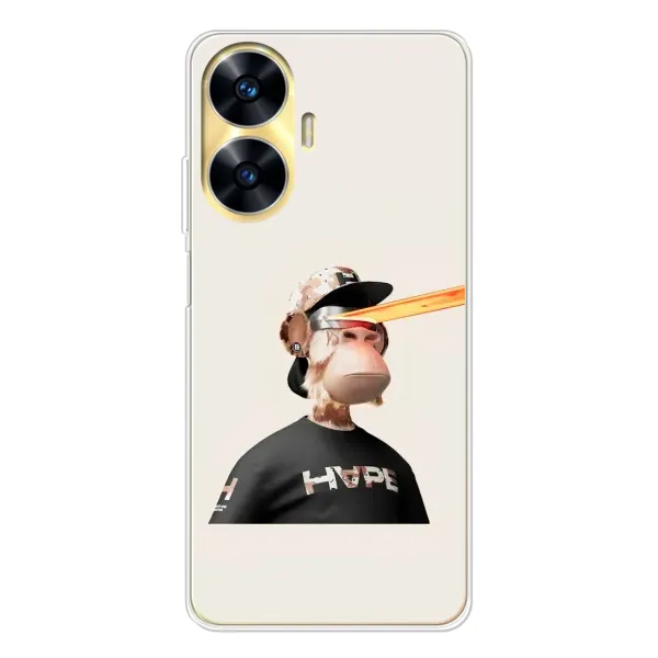Чехол с принтом «обезьяна NFT в очках» для Realme C56