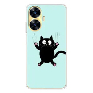 Чохол з принтом для Realme C56 (AlphaPrint) Модні коти (Падаючий кіт)