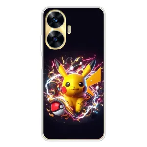 Чехол с Пикачу на Realme C56 (Пикачу с мячом)
