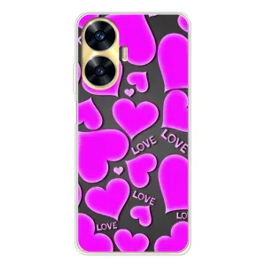 Чехлы для любимой на Реалмі С56 (VPrint) (Pink hearts)