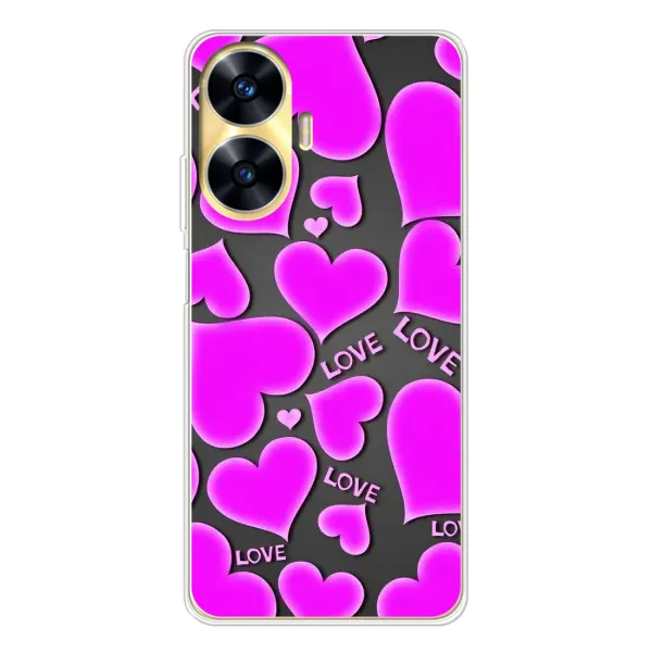 Чехол с принтом «Pink hearts» для Realme C56