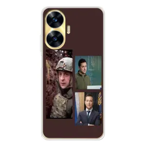 Чохол для Realme C56 (AlphaPrint - с принтом Зеленського) (Президент)
