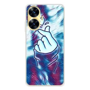 Чохол з принтом для Realme C56 (AlphaPrint - Знак сердечка) (Радужне серце)