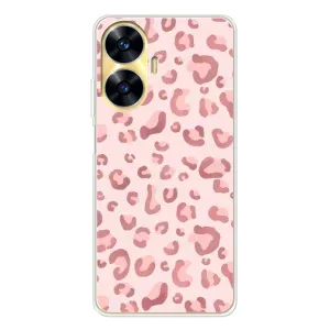 Чехол с розовым рисунком для Realme C56 (Розовый леопард)