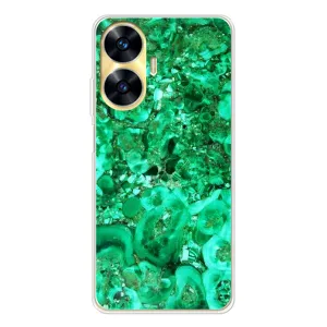 Мраморный чехол на Realme C56 (VPrint) (Салатный Мрамор)