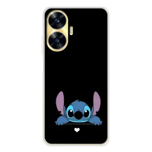Чохол з принтом Стіч на Realme C56 (Стіч на чорному)