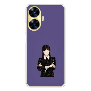 Чохли Венсдей на Realme C56 Уенсдей (AlphaPrint) (Венздей у чорному)
