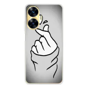 Чохол з принтом для Realme C56 (AlphaPrint - Знак сердечка) (Значок Love)