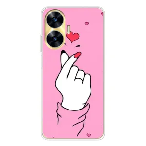 Чохол з принтом для Realme C56 (AlphaPrint - Знак сердечка) (Знак Love)