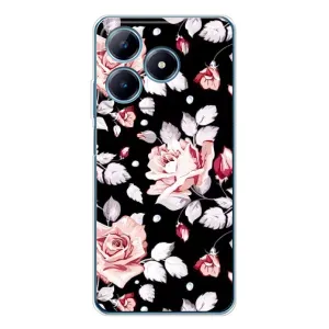 Чохли з квітами для Realme C61 (VPrint) (Квіти на чорному)