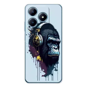 Чохол з Мавпами Realme C61 - (AlphaPrint) (Горила в навушниках)
