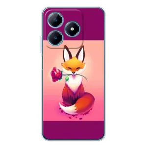 Чохли з картинкою Лисичка для Realme C61 (VPrint) (Лиса з трояндою)