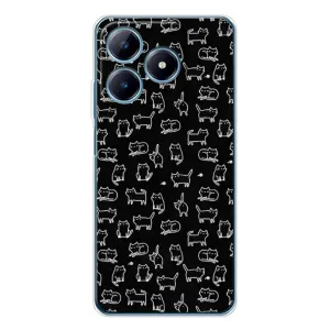 Чохол з принтом для Realme C61 (AlphaPrint) Модні коти (Маленькі котики)