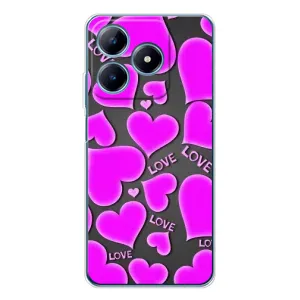 Чехлы для любимой на Реалми С61 (VPrint) (Pink hearts)