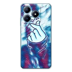 Чохол з принтом для Realme C61 (AlphaPrint - Знак сердечка) (Радужне серце)