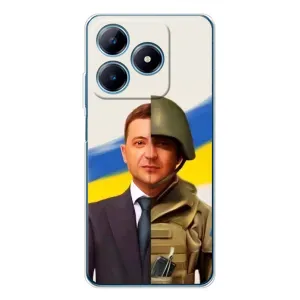 Чохол для Realme C61 (AlphaPrint - с принтом Зеленського) (Зеленский солдат)