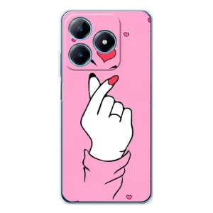 Чохол з принтом для Realme C61 (AlphaPrint - Знак сердечка) (Знак Love)
