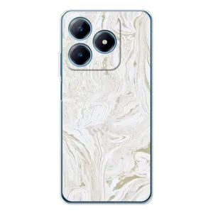 Мраморный чехол на Realme C63 4G (VPrint) (Белый мрамор)
