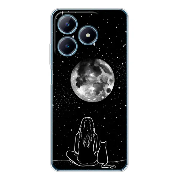 Чохол з принтом «Дівчина з котом» для Realme C63 4G