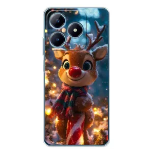 Яскравий чохол для Realme C63 4G з Зимові Оленята (Олень з шарфом)